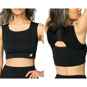 Black Sports Bra with Cutout Design